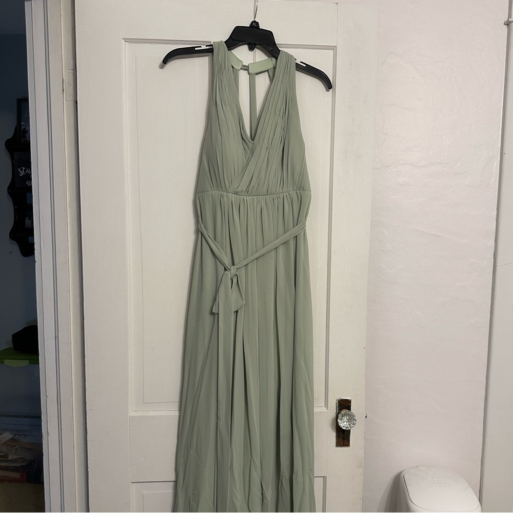 Azazie maternity bridesmaid dress green